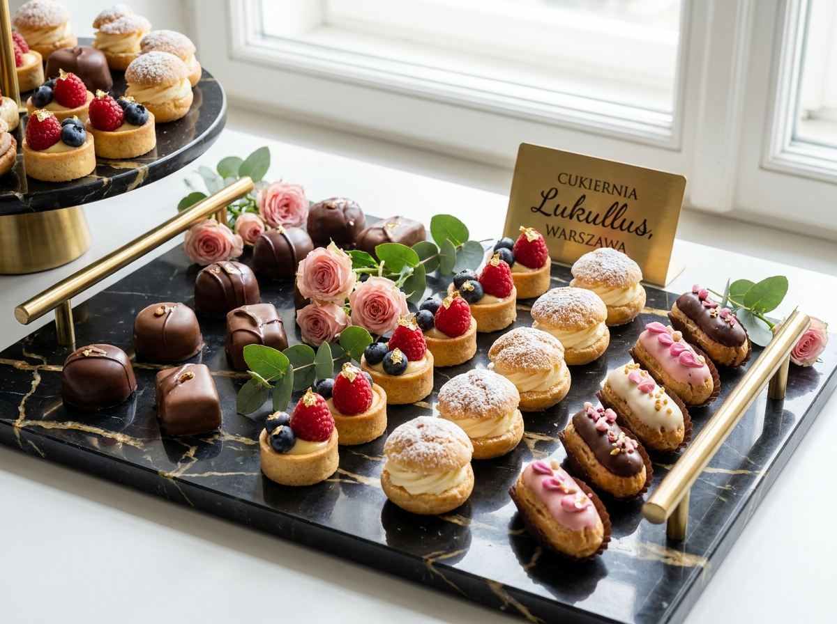 Różnorodne desery petit fours